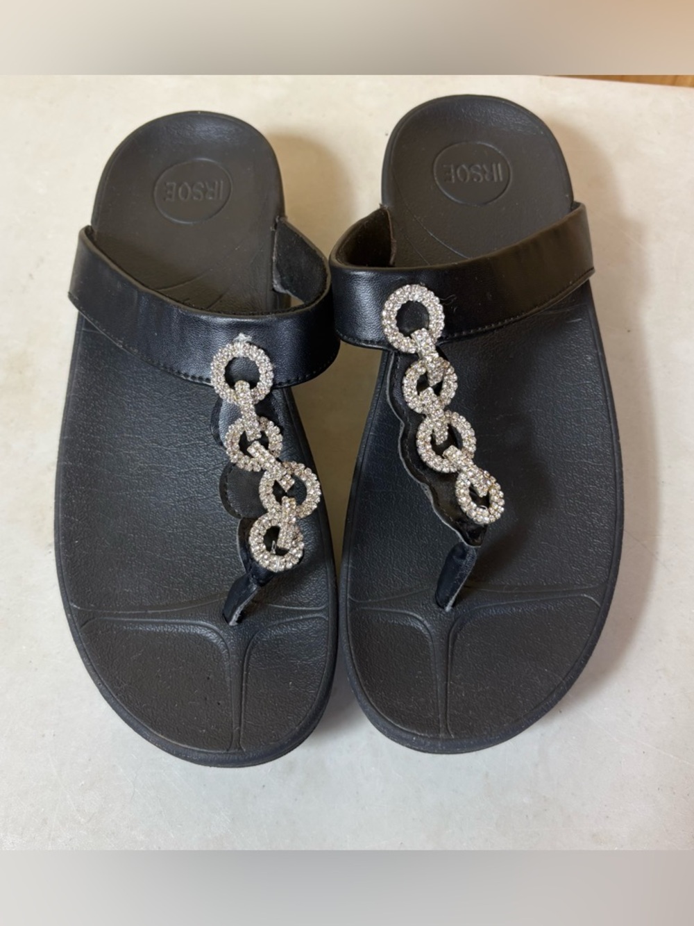 IRSOE Women Sandals Arch Support Orthotic FlipFlop Size 9 EUR 40 Sparkle Jewels